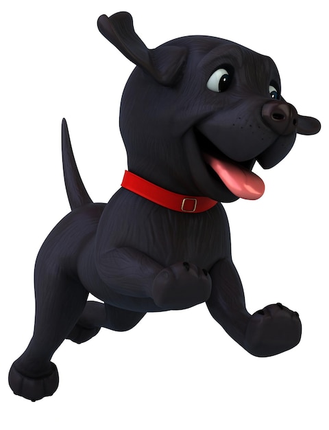 Photo gratuite amusant dessin animé 3d noir labrador retriever