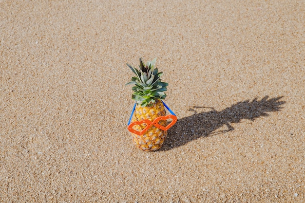 Ananas aux lunettes de soleil