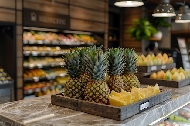 Photo gratuite ananas prêts à la vente