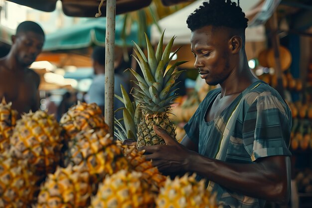 Ananas prêts à la vente