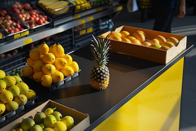 Photo gratuite ananas prêts à la vente