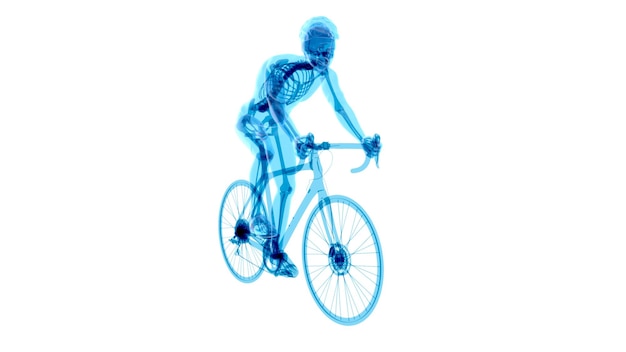 Photo gratuite anatomie 4k d'un cycliste aux rayons x