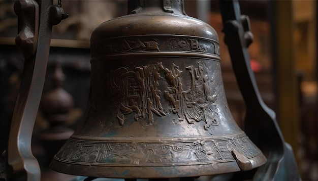 Photo gratuite l'ancienne spiritualité de la sonnerie des cloches fait écho à travers les cultures générées par l'ia