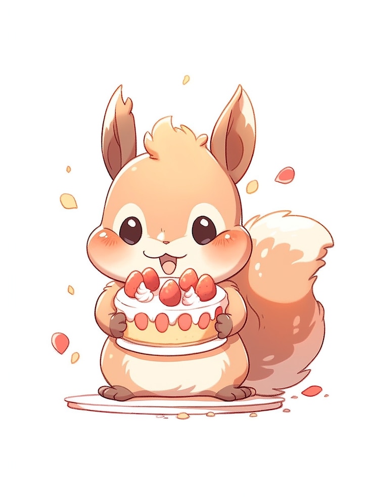 Photo gratuit un animal mangeant un gâteau sucré et délicieux.
