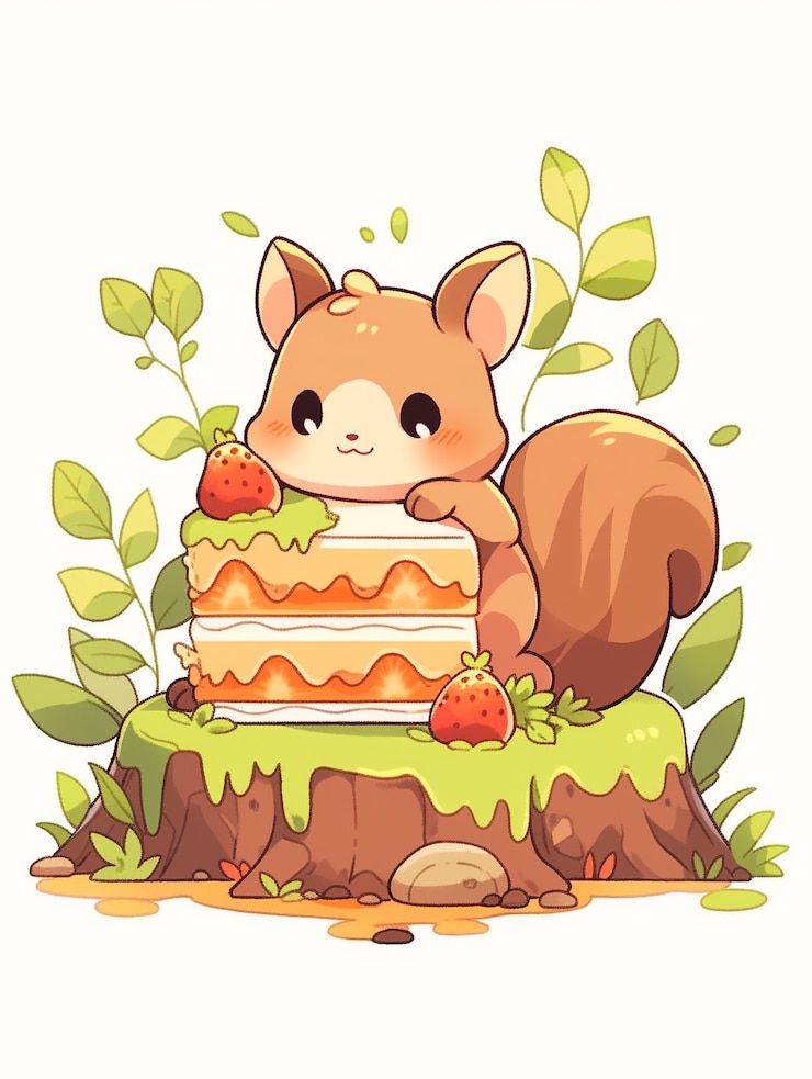 Photo gratuit un animal mangeant un gâteau sucré et délicieux.