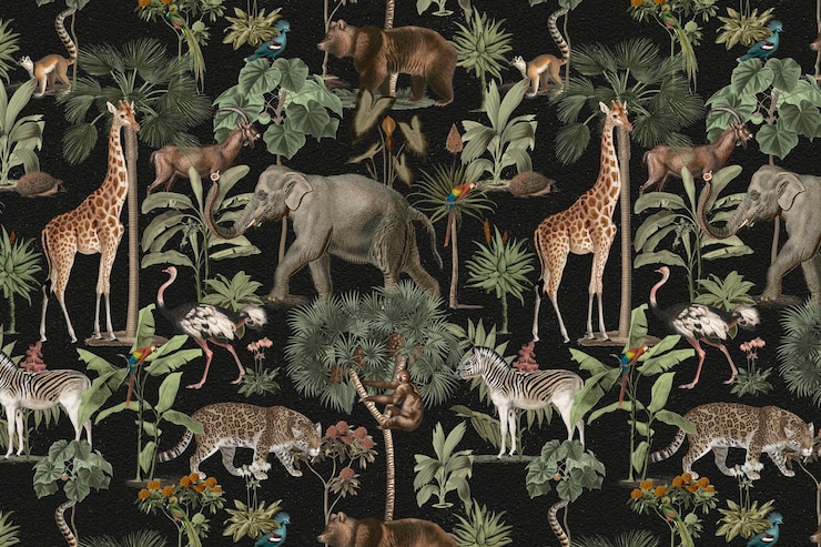 Photo gratuit animaux sauvages de fond jungle