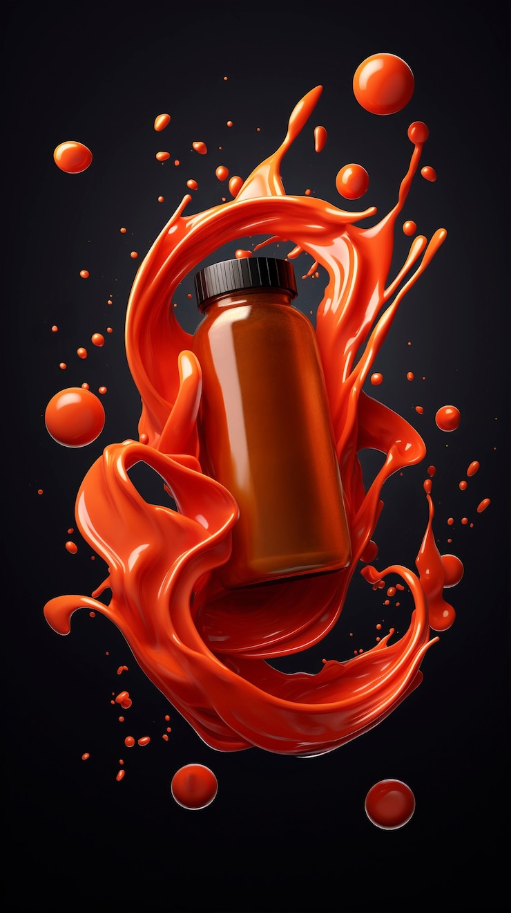 Photo gratuit annonce d'une sauce avec une bouteille