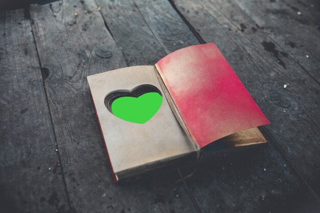 Antique book sur le plancher en bois