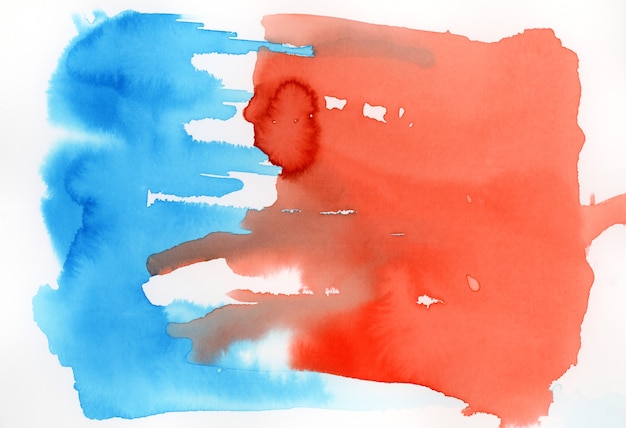 Aquarelle bleue et rouge