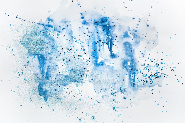 Aquarelle créative élégante en bleu avec des paillettes.