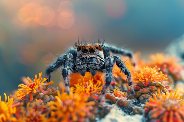 Photo gratuite une araignée réaliste dans la nature