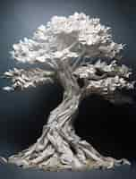 Photo gratuite arbre blanc tridimensionnel