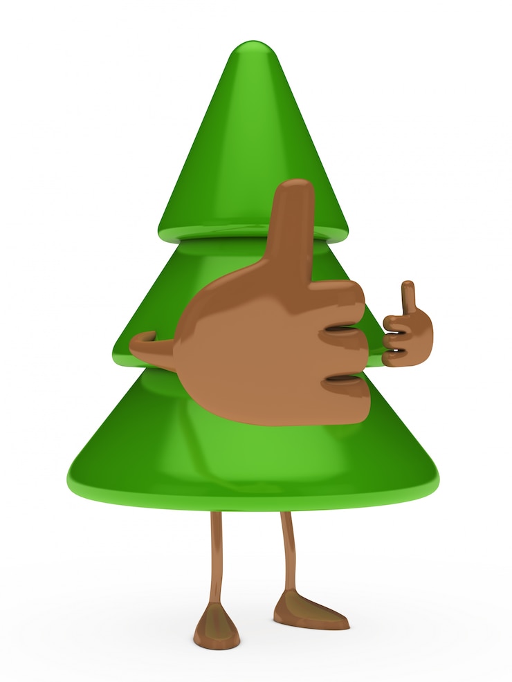 Photo gratuit arbre montrant thumbs up sapin