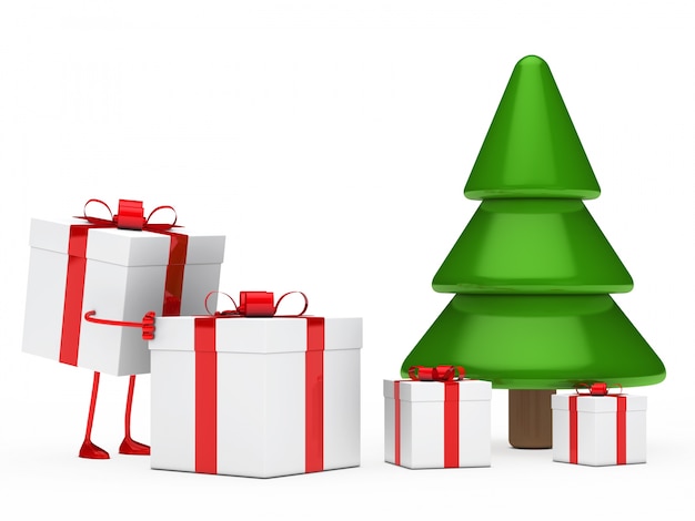 arbre de Noël avec des cadeaux