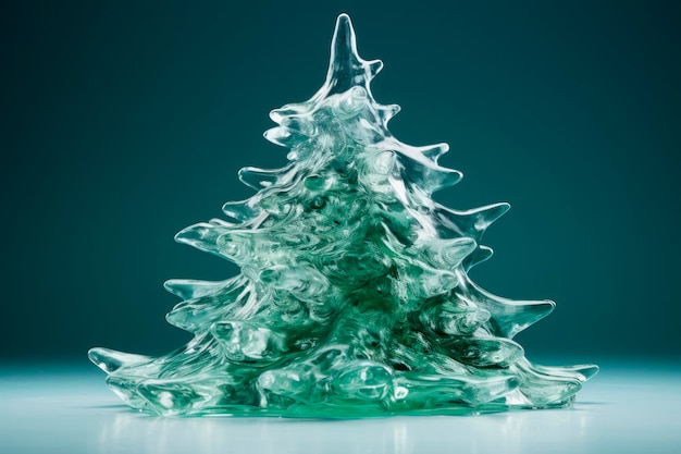 Arbre de Noël fait de glace sur un fond blanc