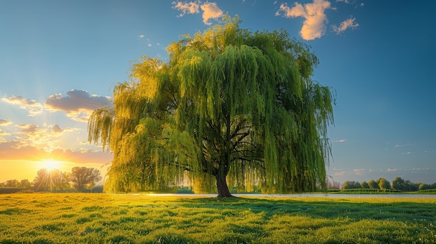 Photo gratuite arbre photoréaliste avec des branches et un tronc à l'extérieur dans la nature
