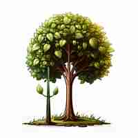 Photo gratuite arbre vert isolé sur fond blanc illustration vectorielle eps 10
