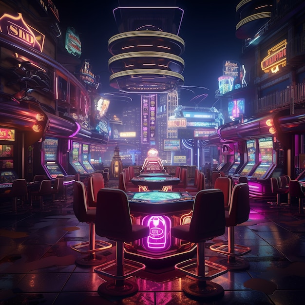 Photo gratuite architecture de casino futuriste