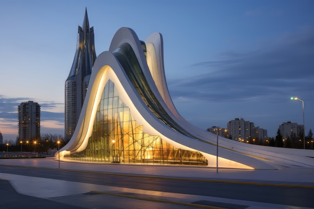 L'architecture futuriste des bâtiments d'affaires