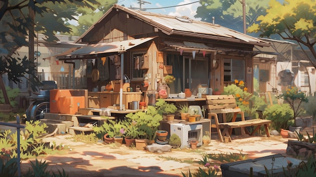 L'architecture de la maison de style anime