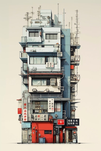 Photo gratuite l'architecture de la maison de style anime