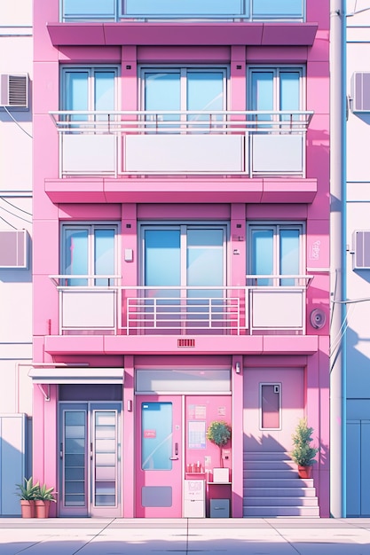 Photo gratuite l'architecture de la maison de style anime