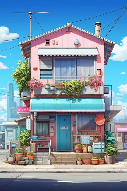 L'architecture de la maison de style anime
