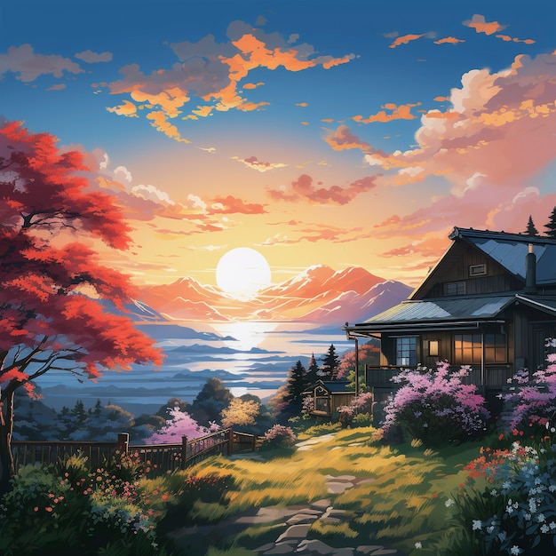 L'architecture de la maison de style anime