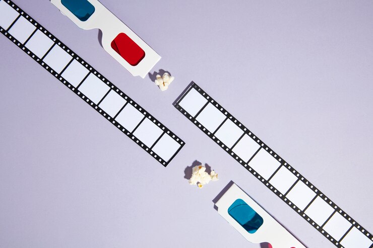 Photo gratuit arrangement abstrait de lunettes 3d