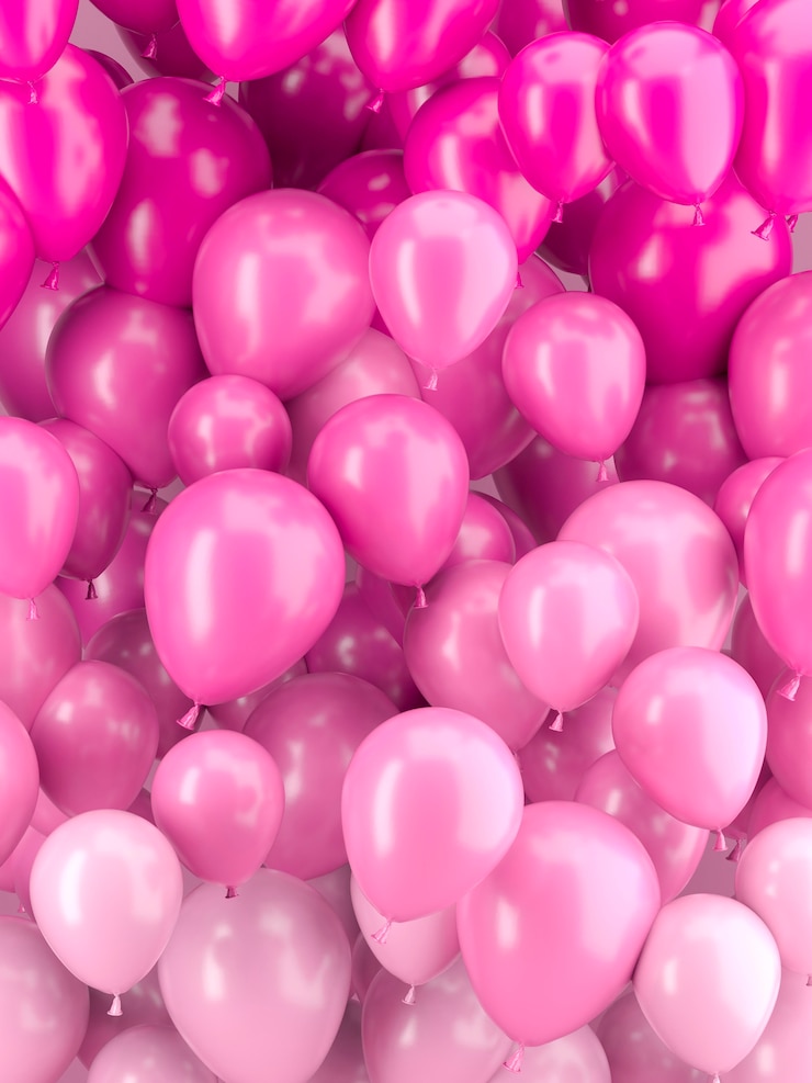Photo gratuit l'arrangement des ballons roses