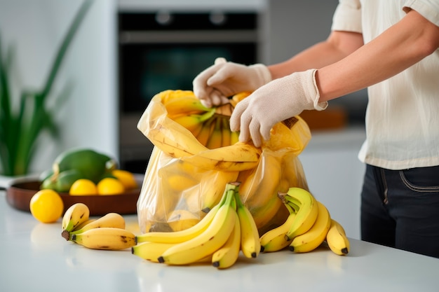 Arrangement de bananes crues fraîches