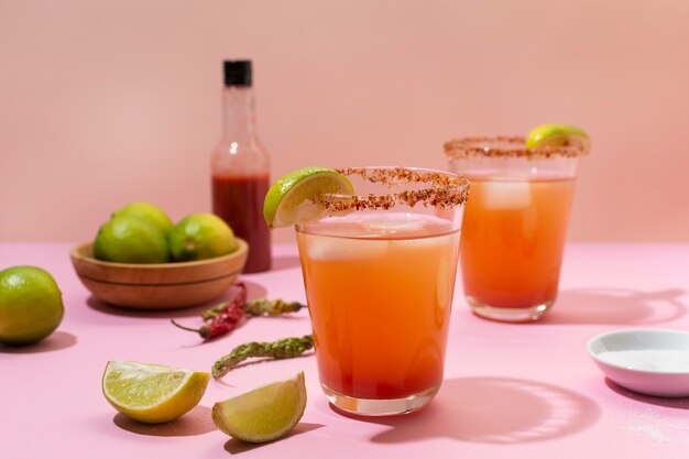 Arrangement de boissons michelada épicées