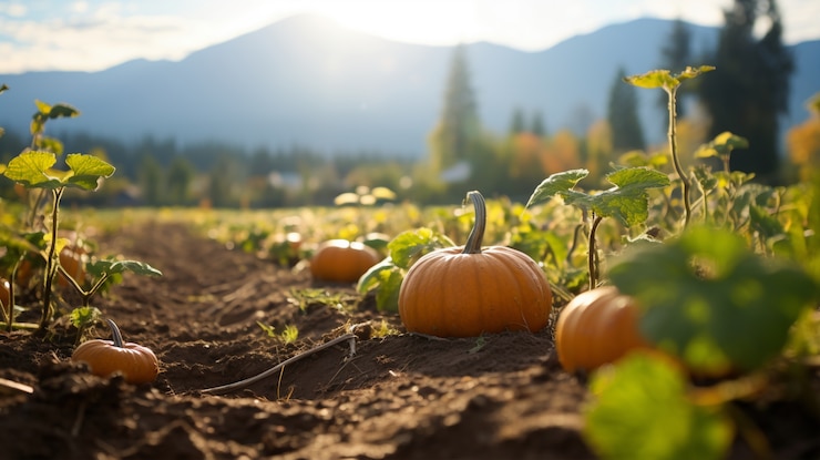 Photo gratuit arrangement de citrouilles à l'extérieur