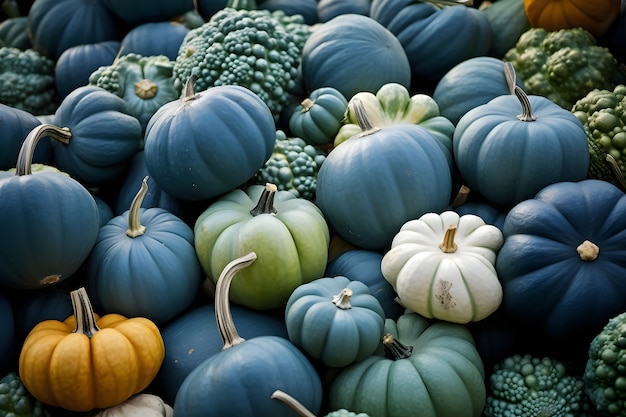 Photo gratuite arrangement de citrouilles à l'intérieur