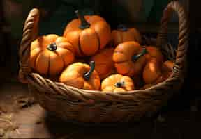 Photo gratuite arrangement de citrouilles à l'intérieur