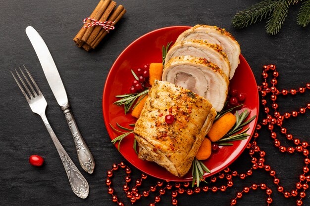 Arrangement de cuisine traditionnelle de Noël