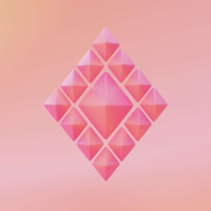 Photo gratuit arrangement de diamants roses dégradés