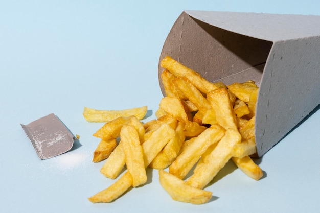 Photo gratuite arrangement avec frites