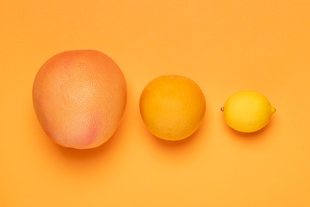 Arrangement de groupe de fruits à plat