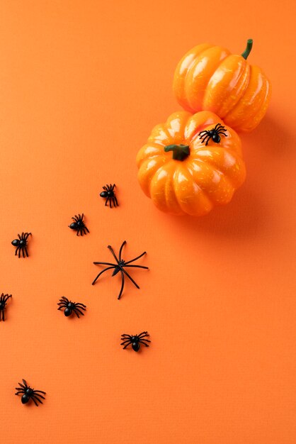 Arrangement d'halloween créatif à plat