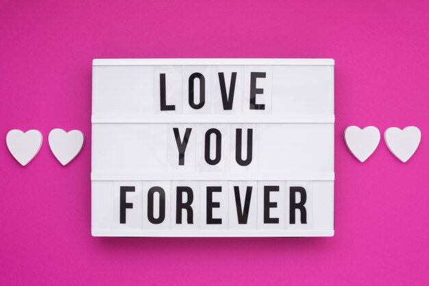 Arrangement Plat Avec Message Je T Aime Pour Toujours Photo Gratuite