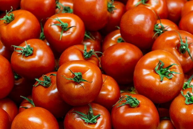 Arrangement plat avec des tomates