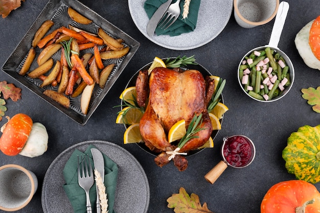 Arrangement de repas délicieux pour le jour de Thanksgiving