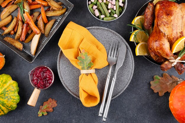 Arrangement de repas délicieux pour le jour de Thanksgiving