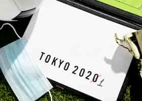 Photo gratuite arrangement de report de l'événement sportif de tokyo 2020