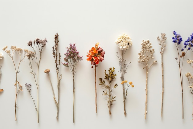 Photo gratuite un arrangement de rêve avec des fleurs séchées décoratives