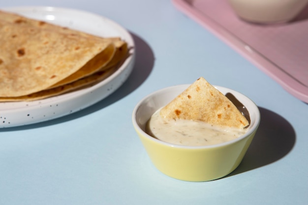 Arrangement de roti délicieux indien