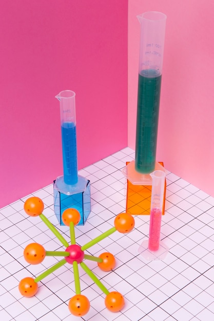 Arrangement de sujet de chimie nature morte