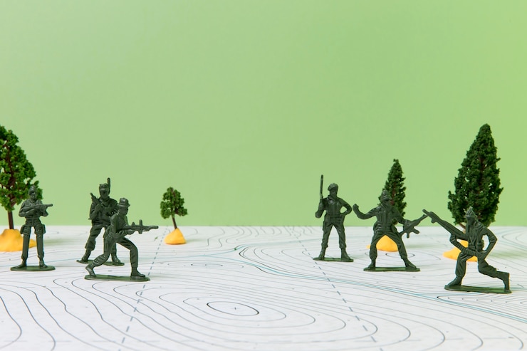 Photo gratuit arrangement de sujet d'histoire avec des soldats