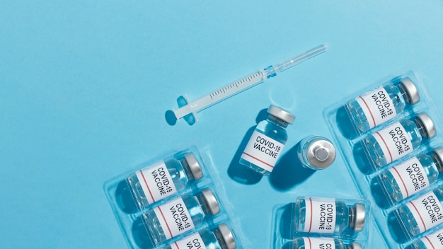 Arrangement de vaccin vue de dessus